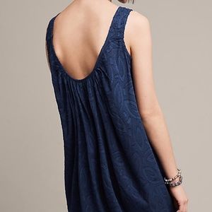 Anthropologie The Odells U-Back Navy Rayon Dress
